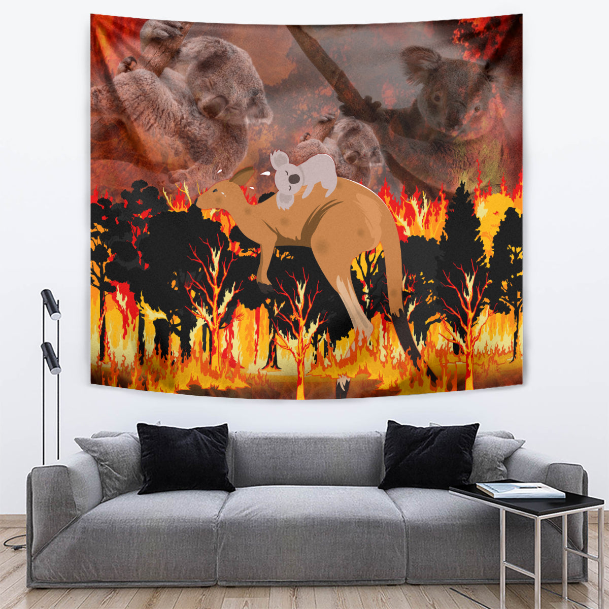 Save Wildlife Australia Tapestry Bushfire Awareness - Vibe Hoodie Shop