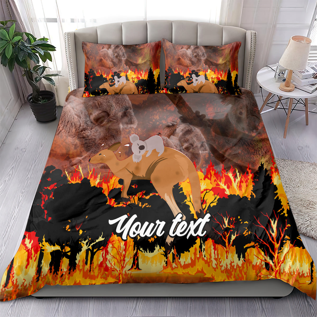 Personalised Save Wildlife Australia Bedding Set Bushfire Awareness - Vibe Hoodie Shop