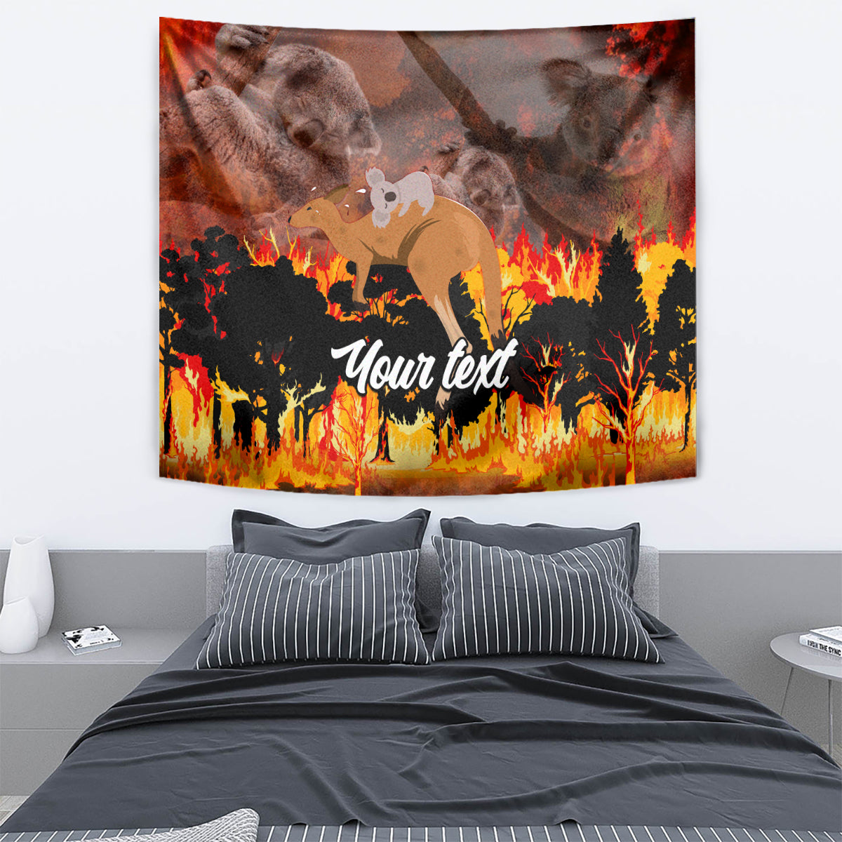 Personalised Save Wildlife Australia Tapestry Bushfire Awareness - Vibe Hoodie Shop