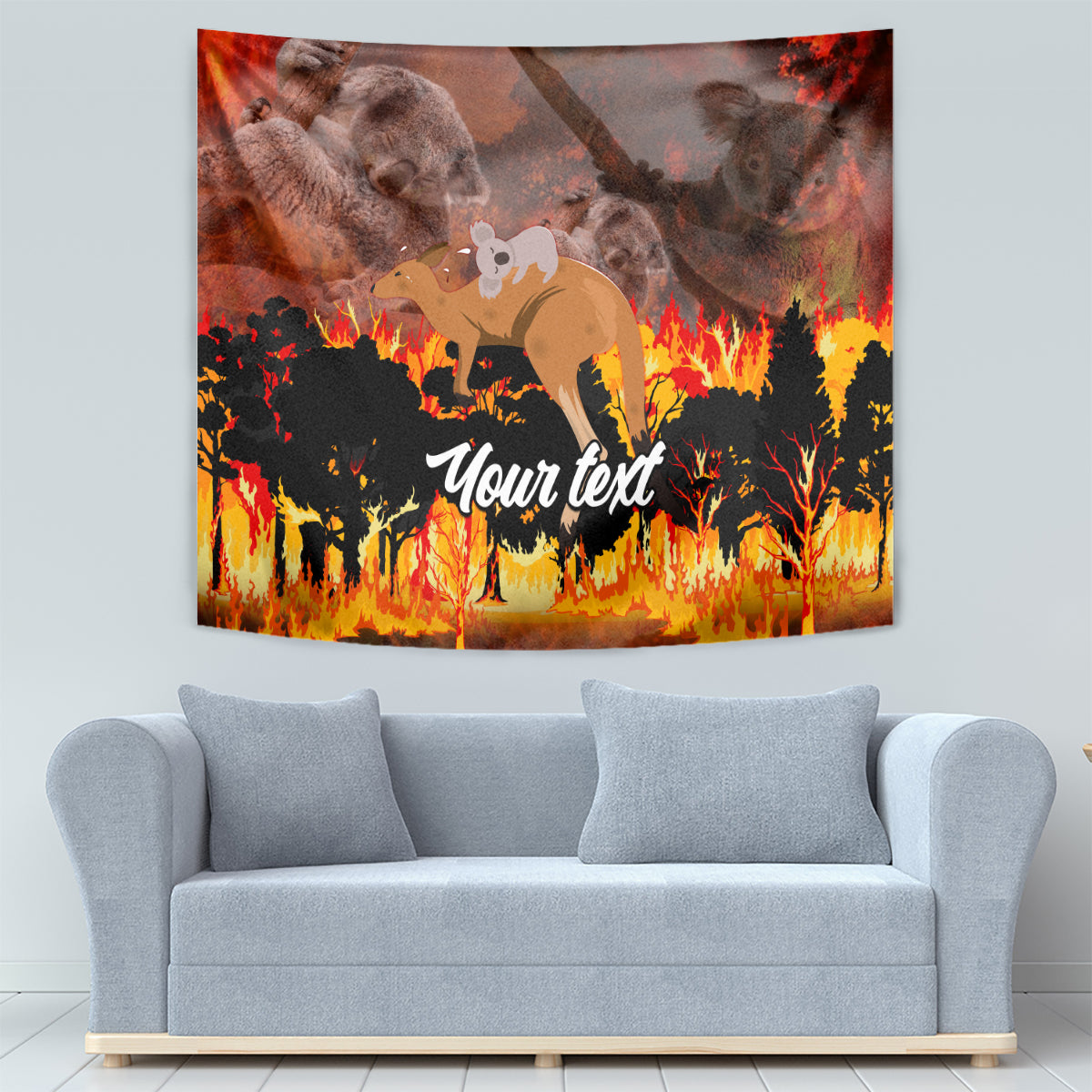 Personalised Save Wildlife Australia Tapestry Bushfire Awareness - Vibe Hoodie Shop