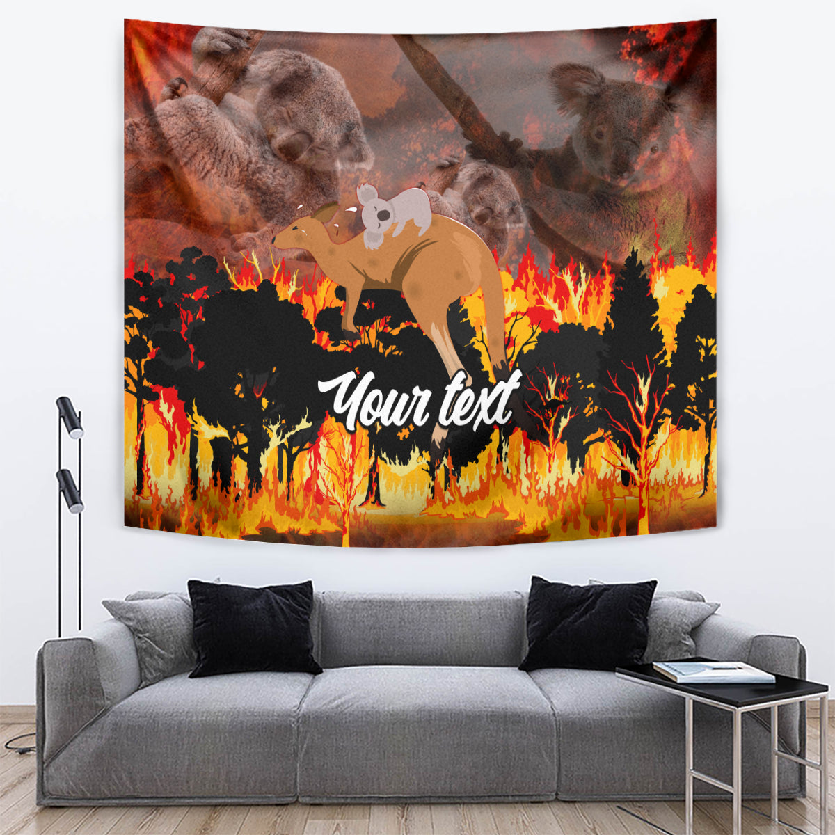 Personalised Save Wildlife Australia Tapestry Bushfire Awareness - Vibe Hoodie Shop