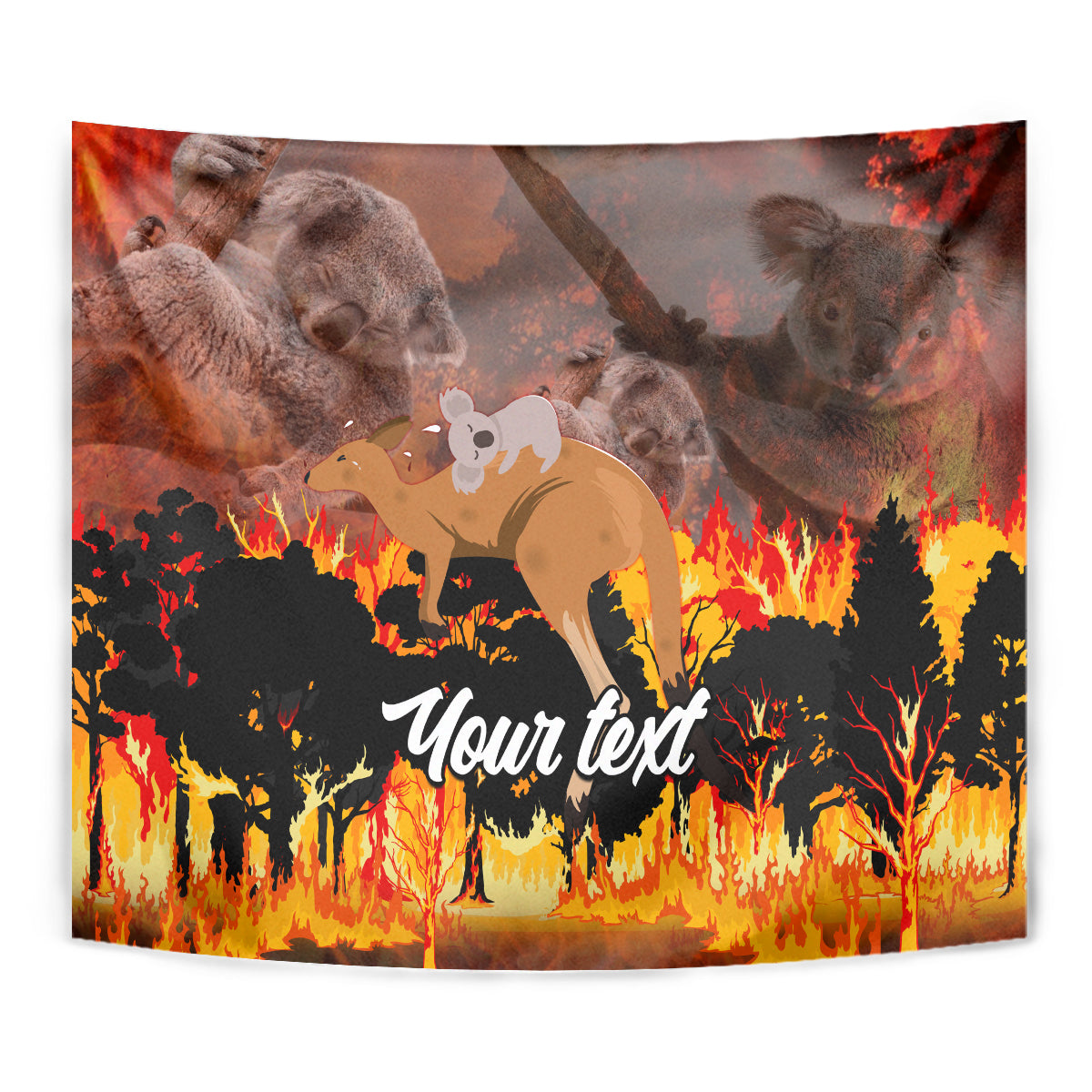 Personalised Save Wildlife Australia Tapestry Bushfire Awareness - Vibe Hoodie Shop