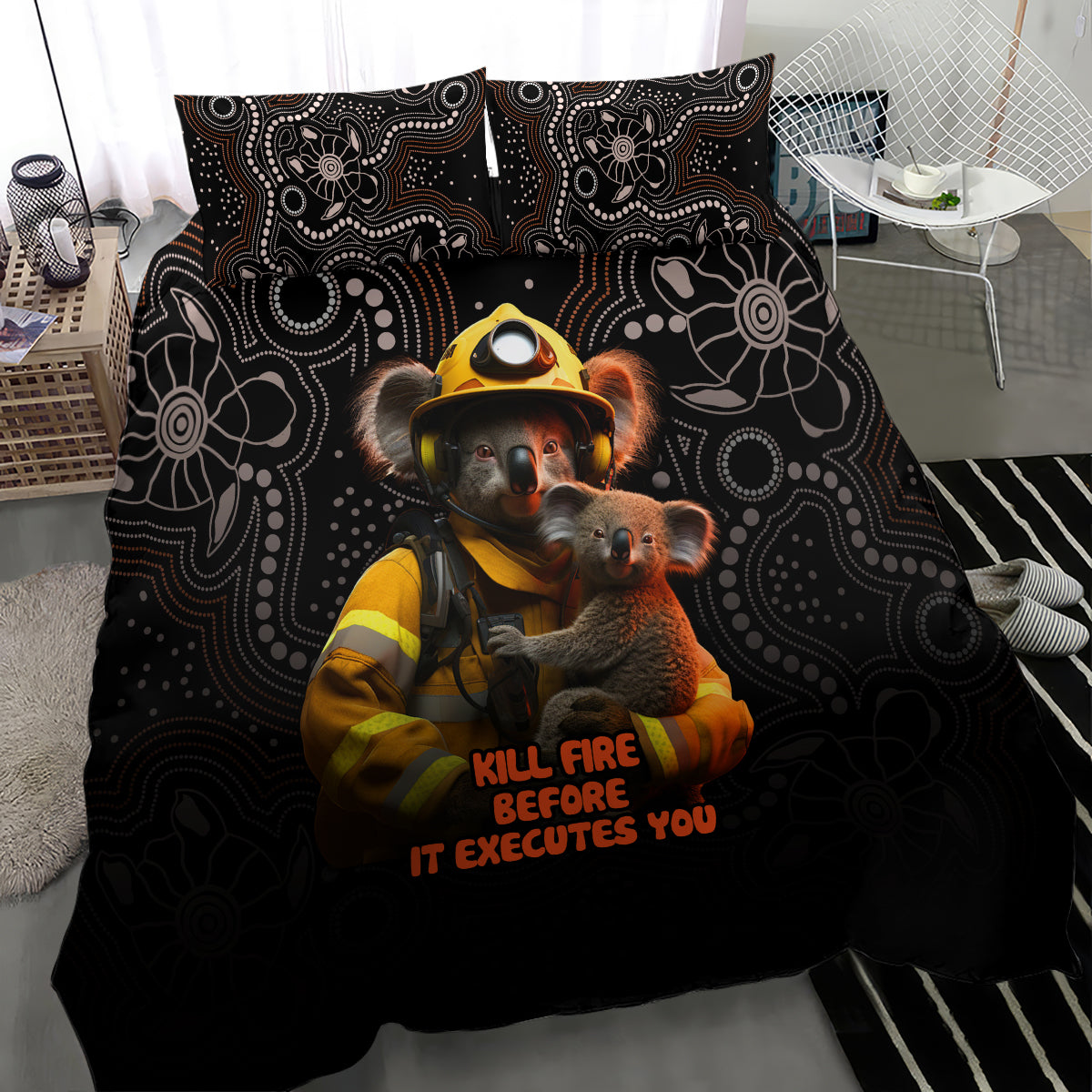 Paws For Australia Bedding Set Bushfire Awareness Indigenous Aboriginal - Vibe Hoodie Shop