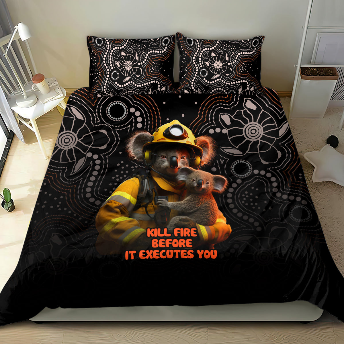 Paws For Australia Bedding Set Bushfire Awareness Indigenous Aboriginal - Vibe Hoodie Shop