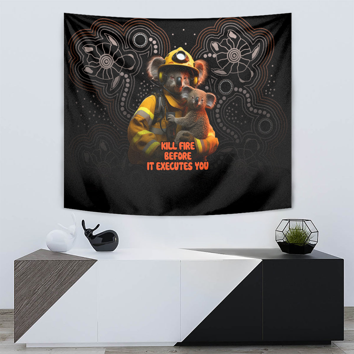 Paws For Australia Tapestry Bushfire Awareness Indigenous Aboriginal - Vibe Hoodie Shop