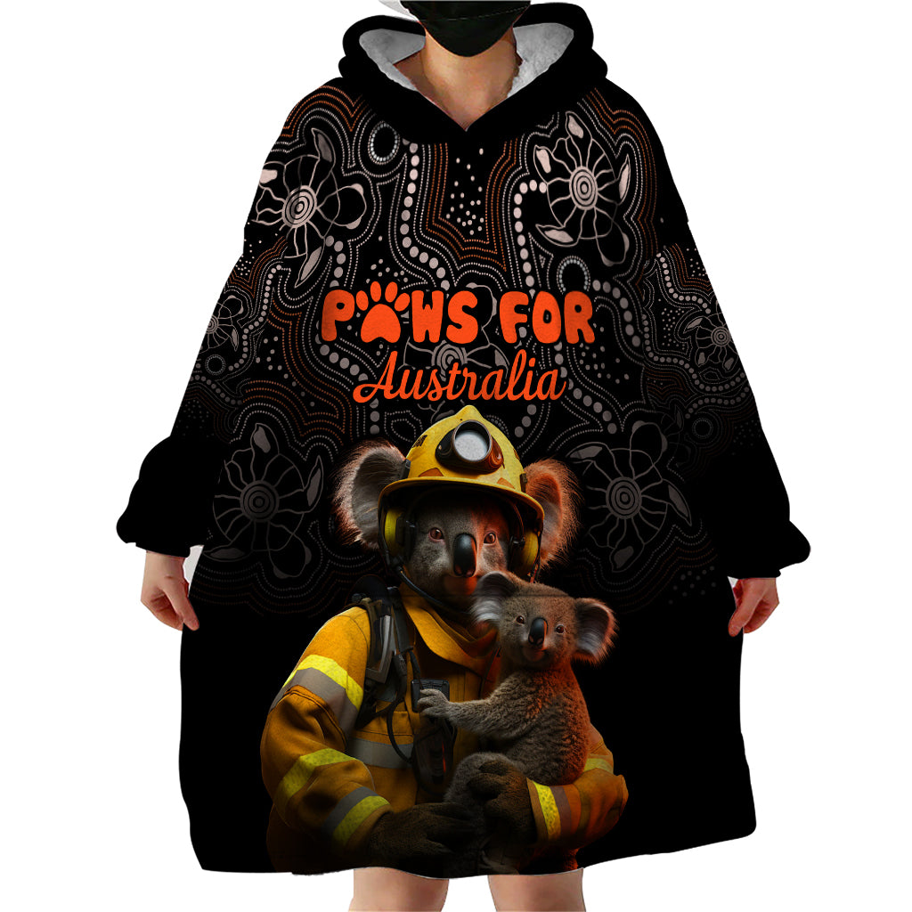 Paws For Australia Wearable Blanket Hoodie Bushfire Awareness Indigenous Aboriginal - Vibe Hoodie Shop