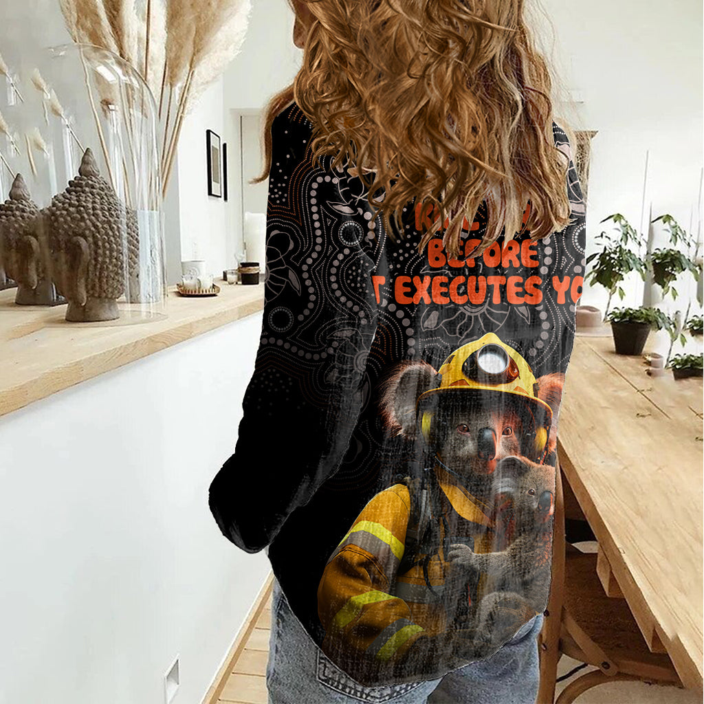 Paws For Australia Women Casual Shirt Bushfire Awareness Indigenous Aboriginal - Vibe Hoodie Shop