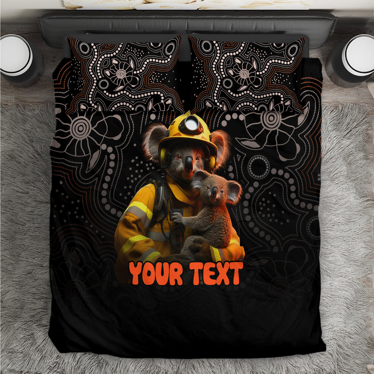 Personalised Paws For Australia Bedding Set Bushfire Awareness Indigenous Aboriginal - Vibe Hoodie Shop