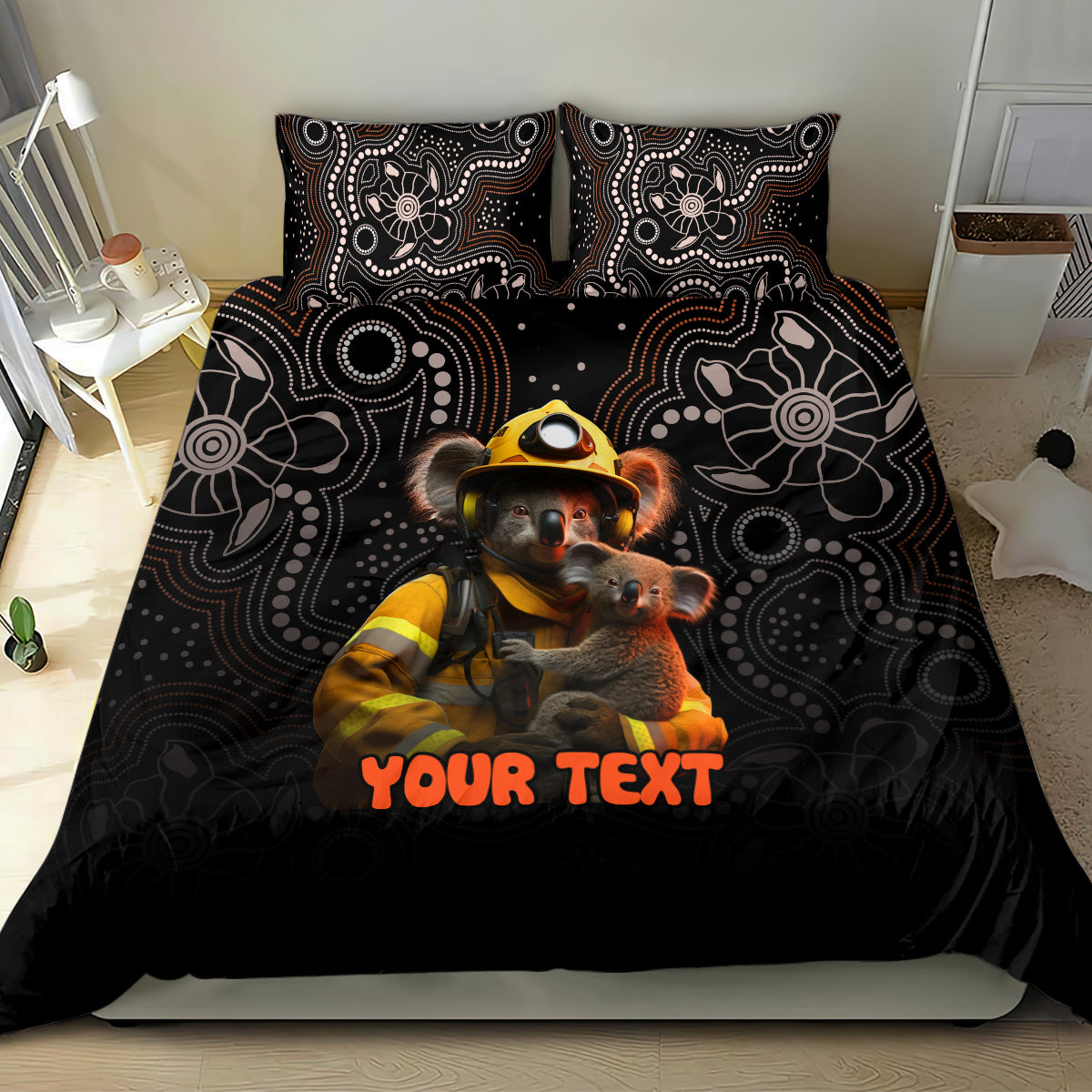 Personalised Paws For Australia Bedding Set Bushfire Awareness Indigenous Aboriginal - Vibe Hoodie Shop