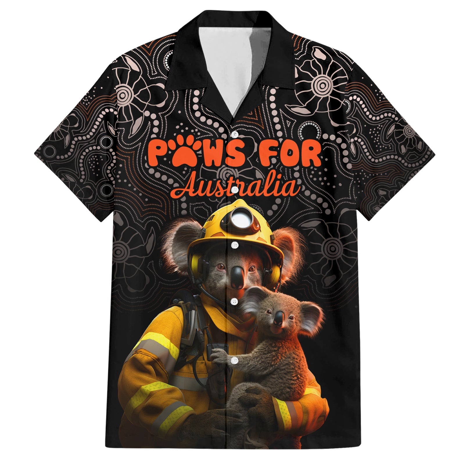 Personalised Paws For Australia Hawaiian Shirt Bushfire Awareness Indigenous Aboriginal - Vibe Hoodie Shop
