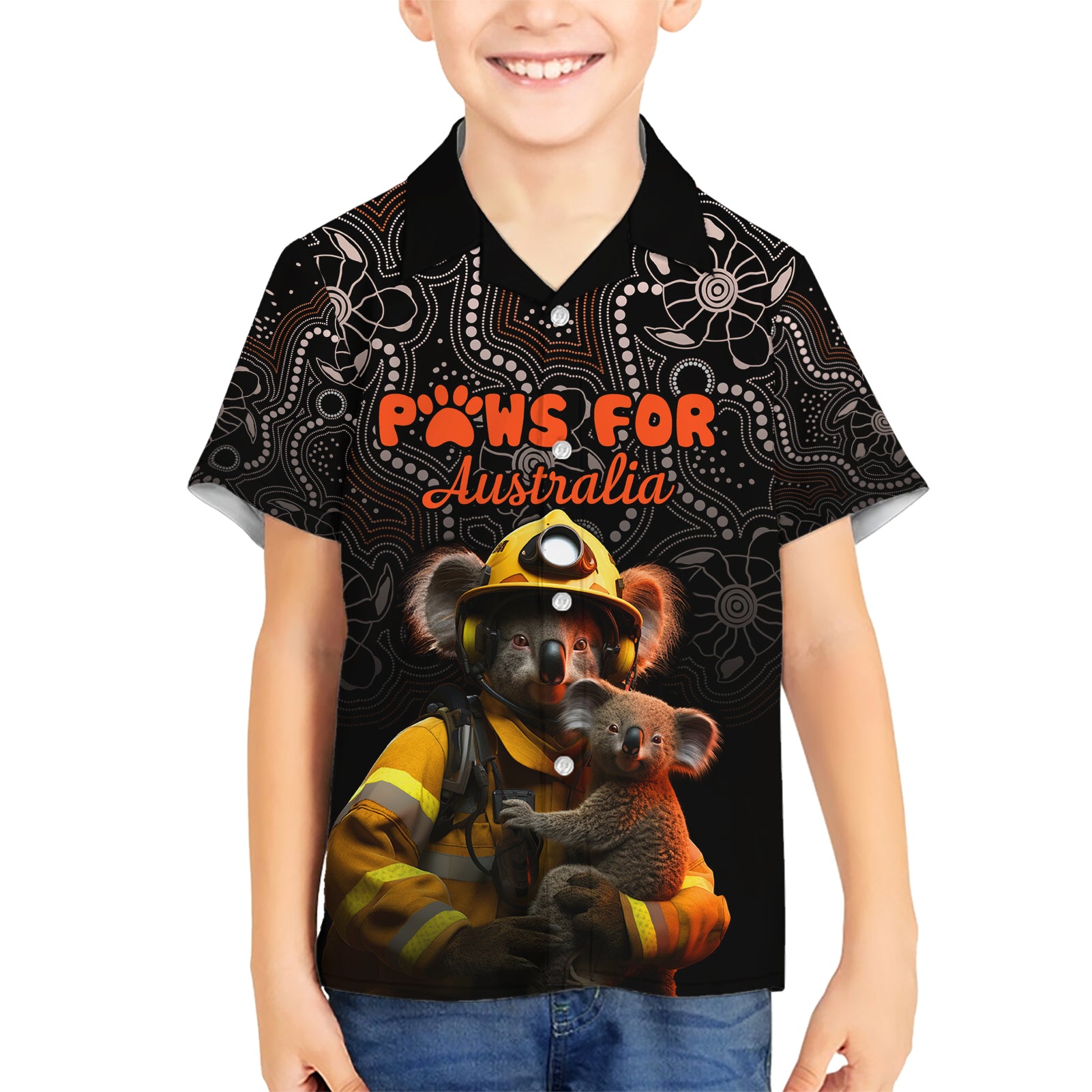 Personalised Paws For Australia Hawaiian Shirt Bushfire Awareness Indigenous Aboriginal - Vibe Hoodie Shop