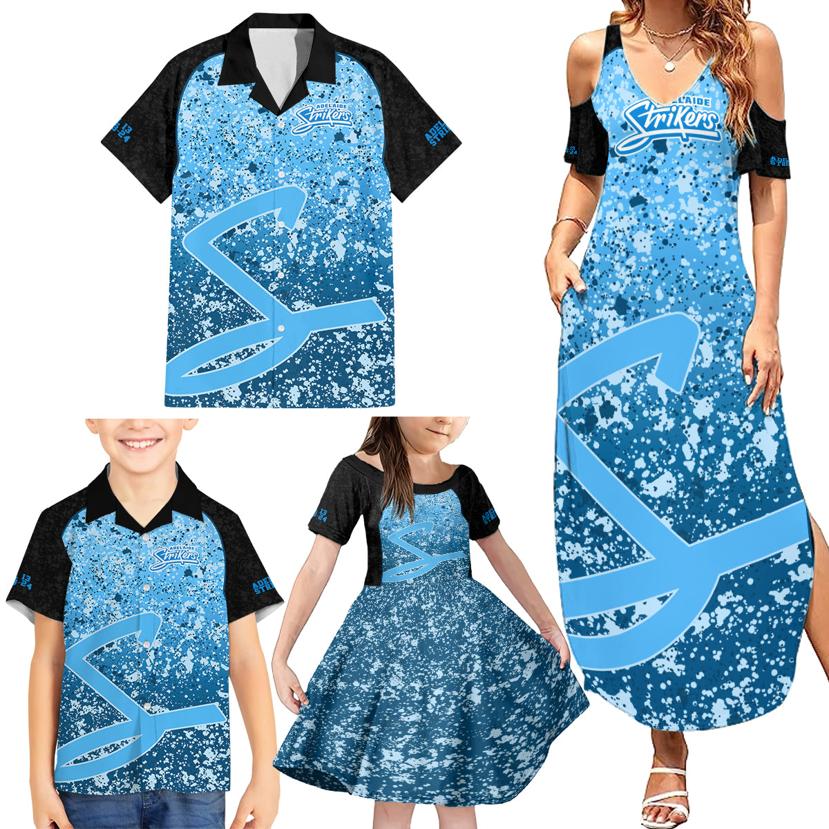 adelaide-strikers-custom-family-matching-summer-maxi-dress-and-hawaiian-shirt-bbl-cricket-team-2024