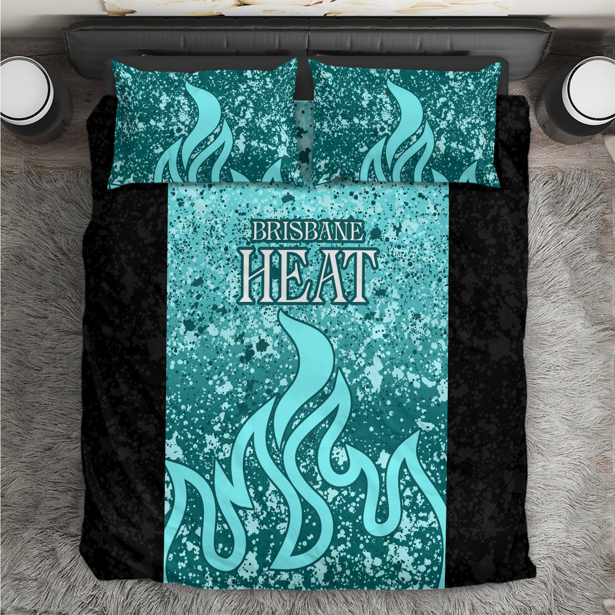 Brisbane Heat Custom Bedding Set BBL Cricket Team 2024 - Vibe Hoodie Shop