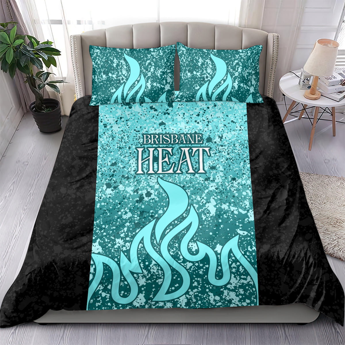 Brisbane Heat Custom Bedding Set BBL Cricket Team 2024 - Vibe Hoodie Shop