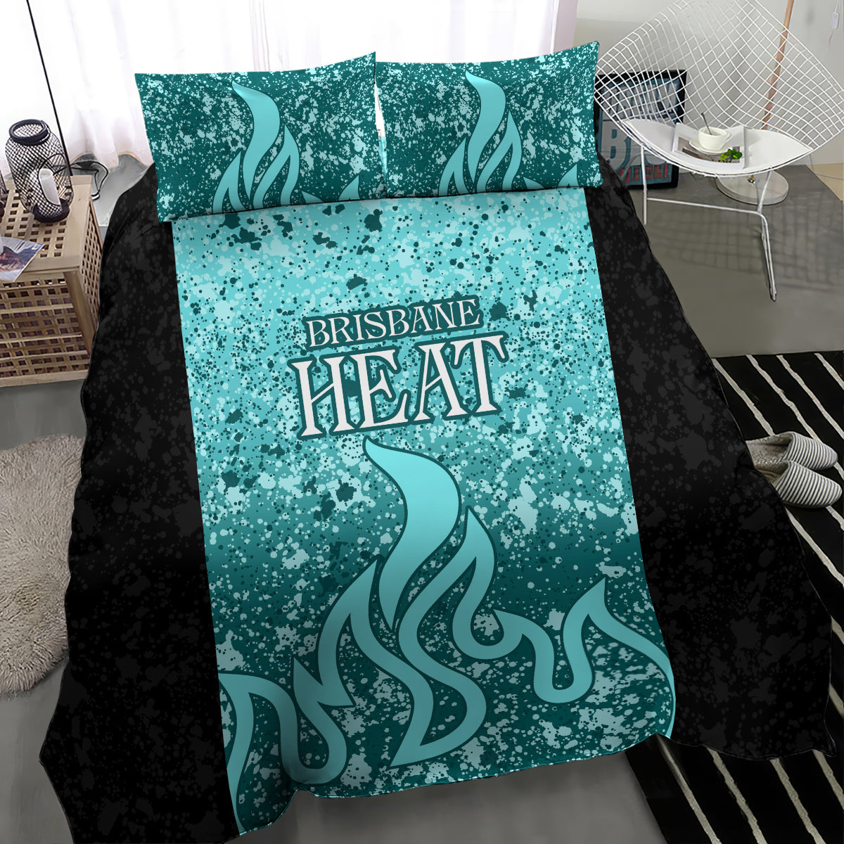 Brisbane Heat Custom Bedding Set BBL Cricket Team 2024 - Vibe Hoodie Shop