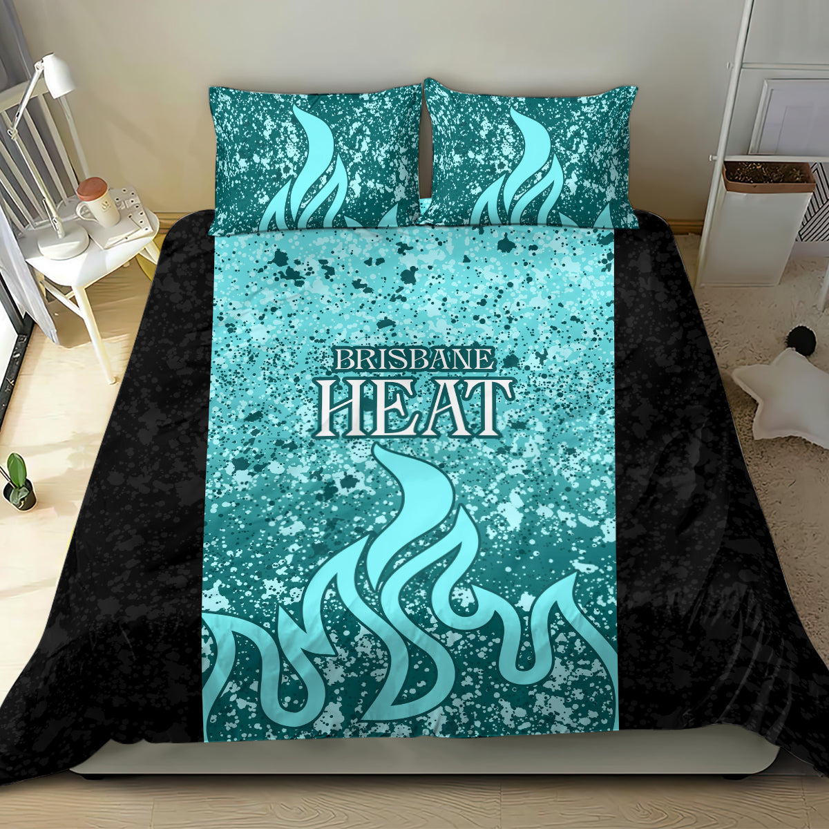Brisbane Heat Custom Bedding Set BBL Cricket Team 2024 - Vibe Hoodie Shop