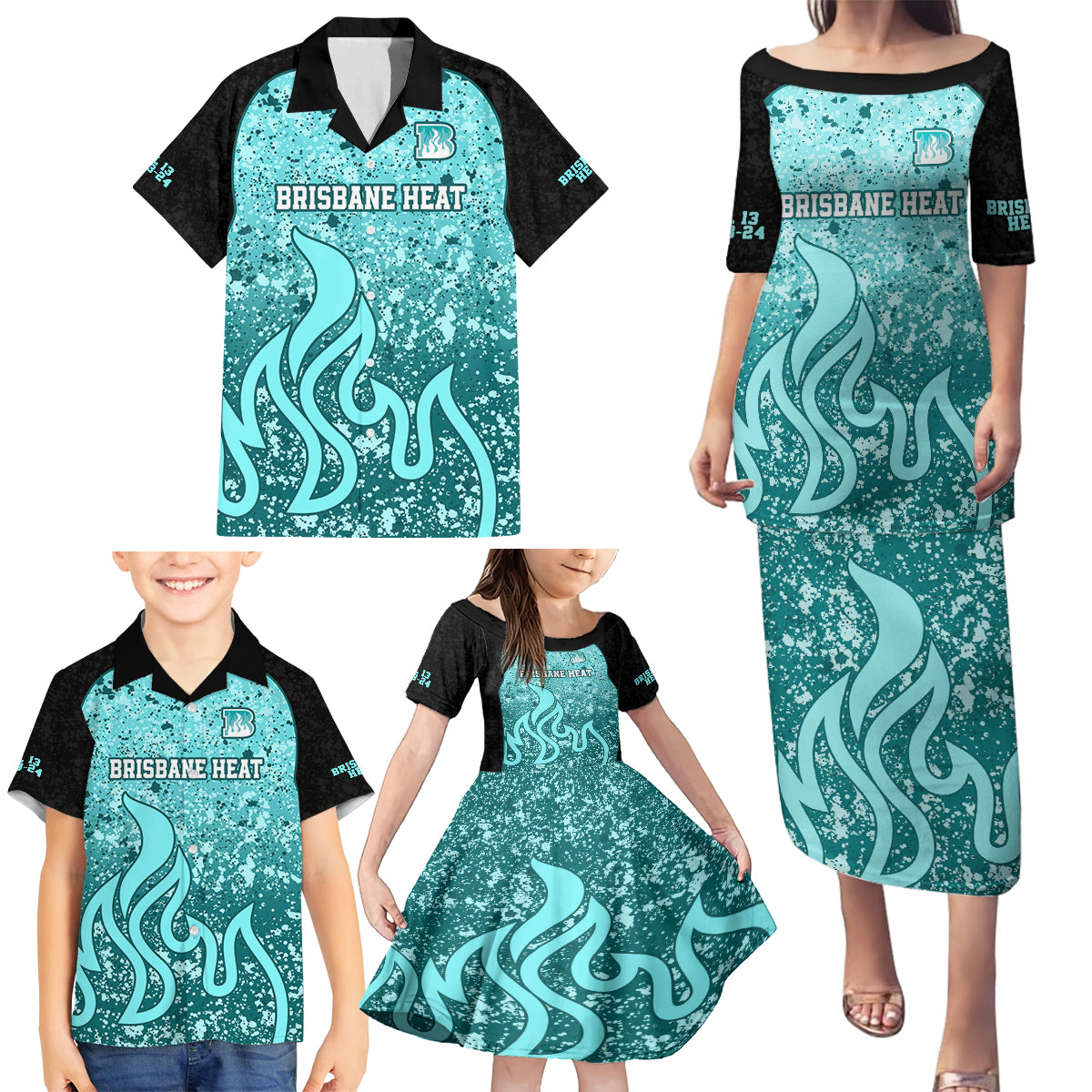 brisbane-heat-custom-family-matching-puletasi-dress-and-hawaiian-shirt-bbl-cricket-team-2024