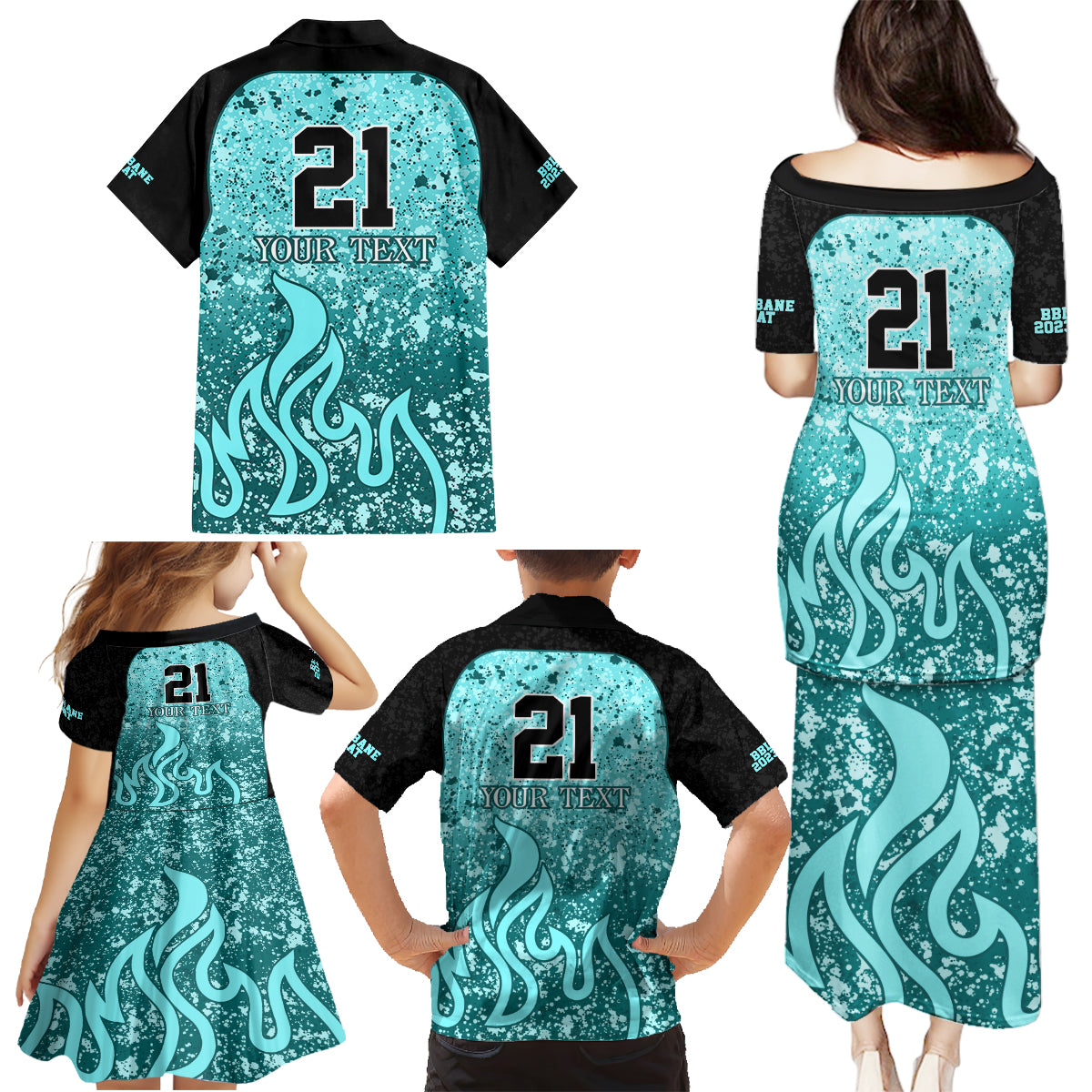 brisbane-heat-custom-family-matching-puletasi-dress-and-hawaiian-shirt-bbl-cricket-team-2024