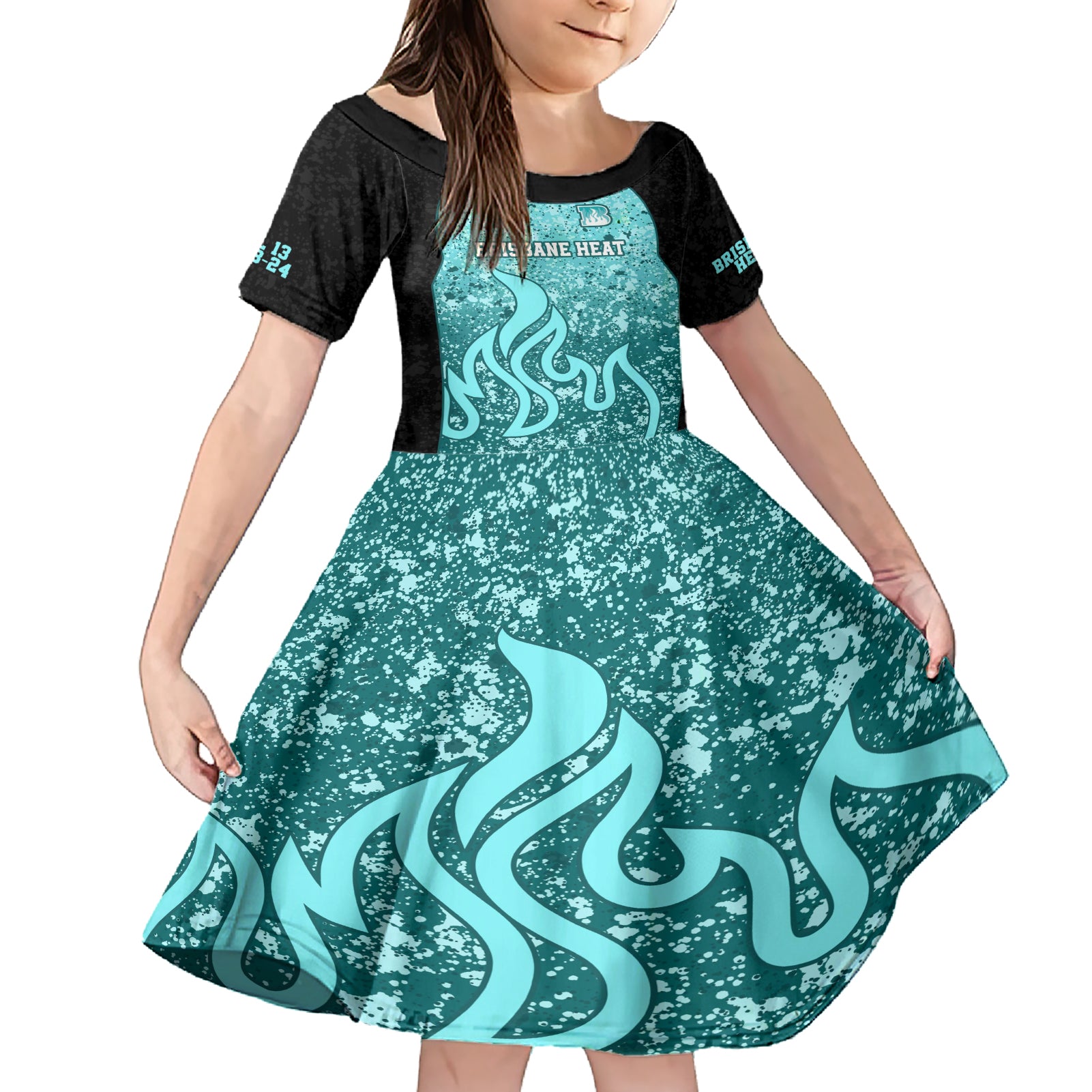 brisbane-heat-custom-family-matching-short-sleeve-bodycon-dress-and-hawaiian-shirt-bbl-cricket-team-2024