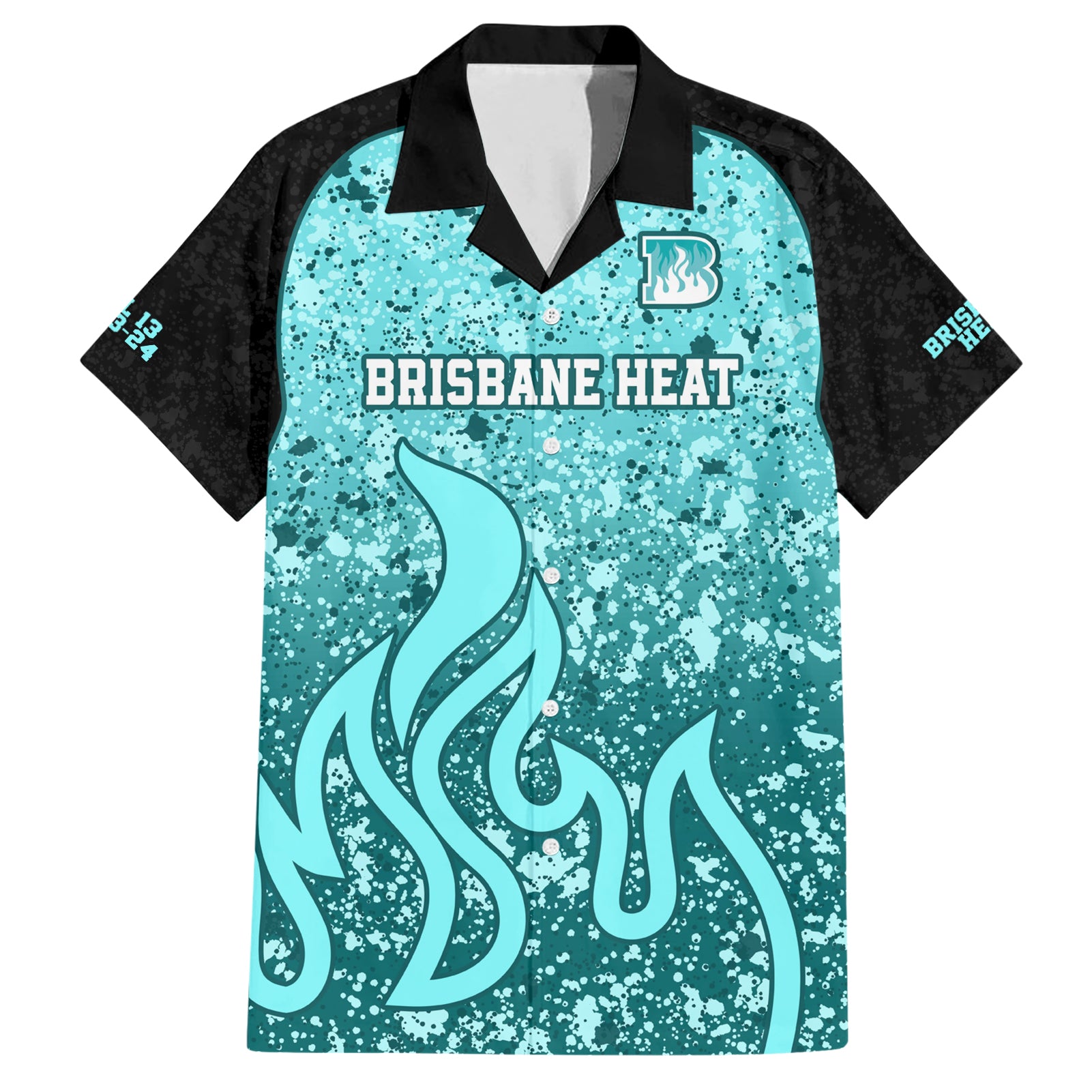 brisbane-heat-custom-family-matching-short-sleeve-bodycon-dress-and-hawaiian-shirt-bbl-cricket-team-2024