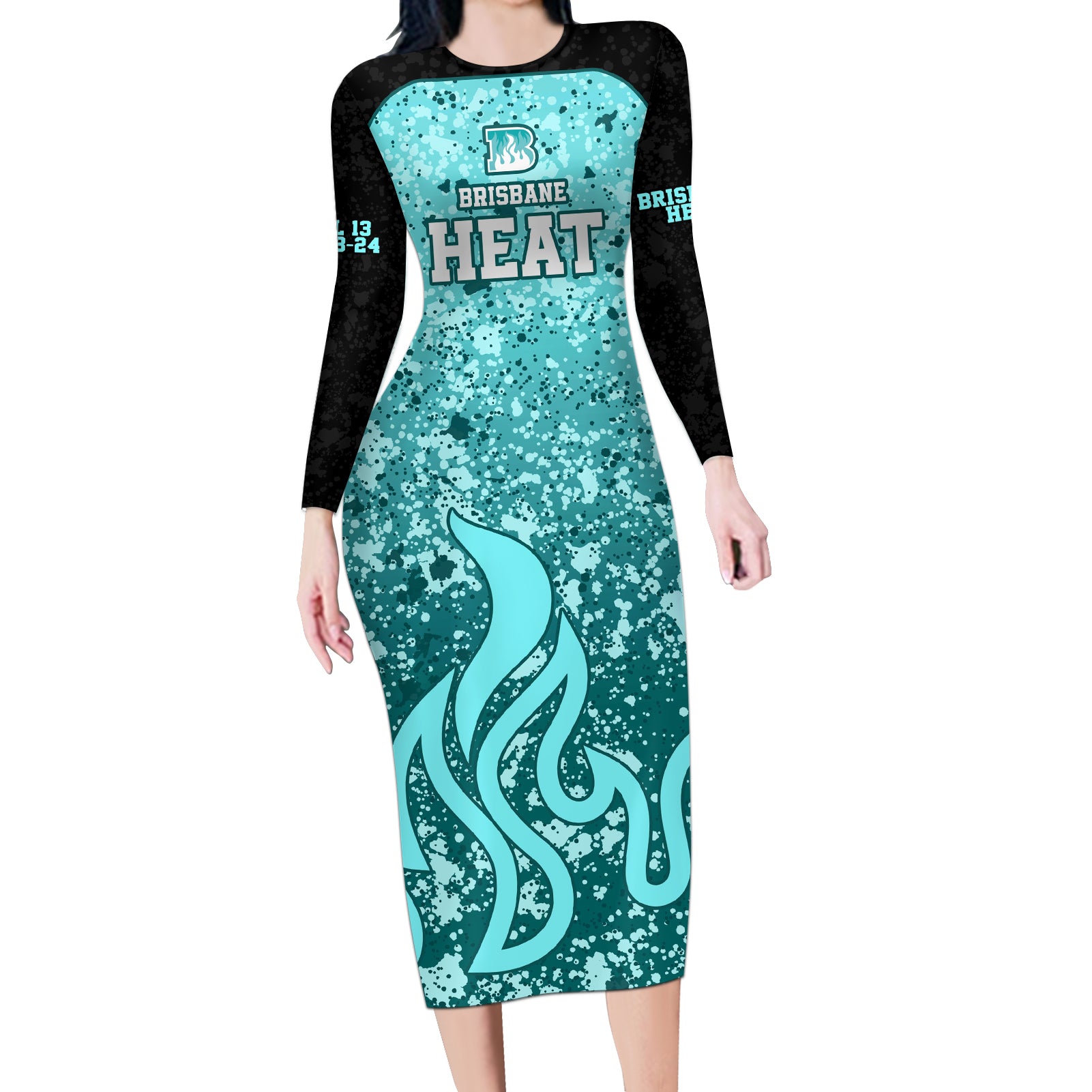 brisbane-heat-custom-long-sleeve-bodycon-dress-bbl-cricket-team-2024