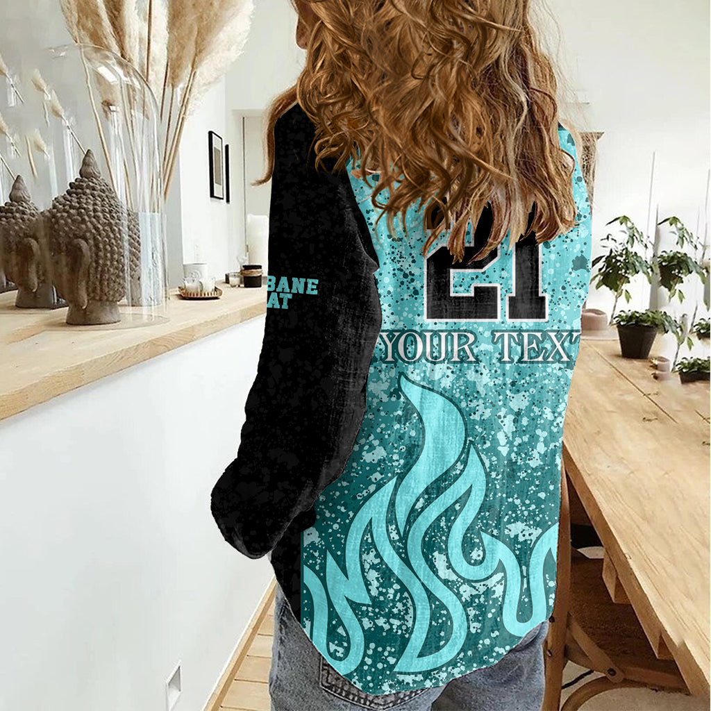 Brisbane Heat Custom Women Casual Shirt BBL Cricket Team 2024 - Vibe Hoodie Shop