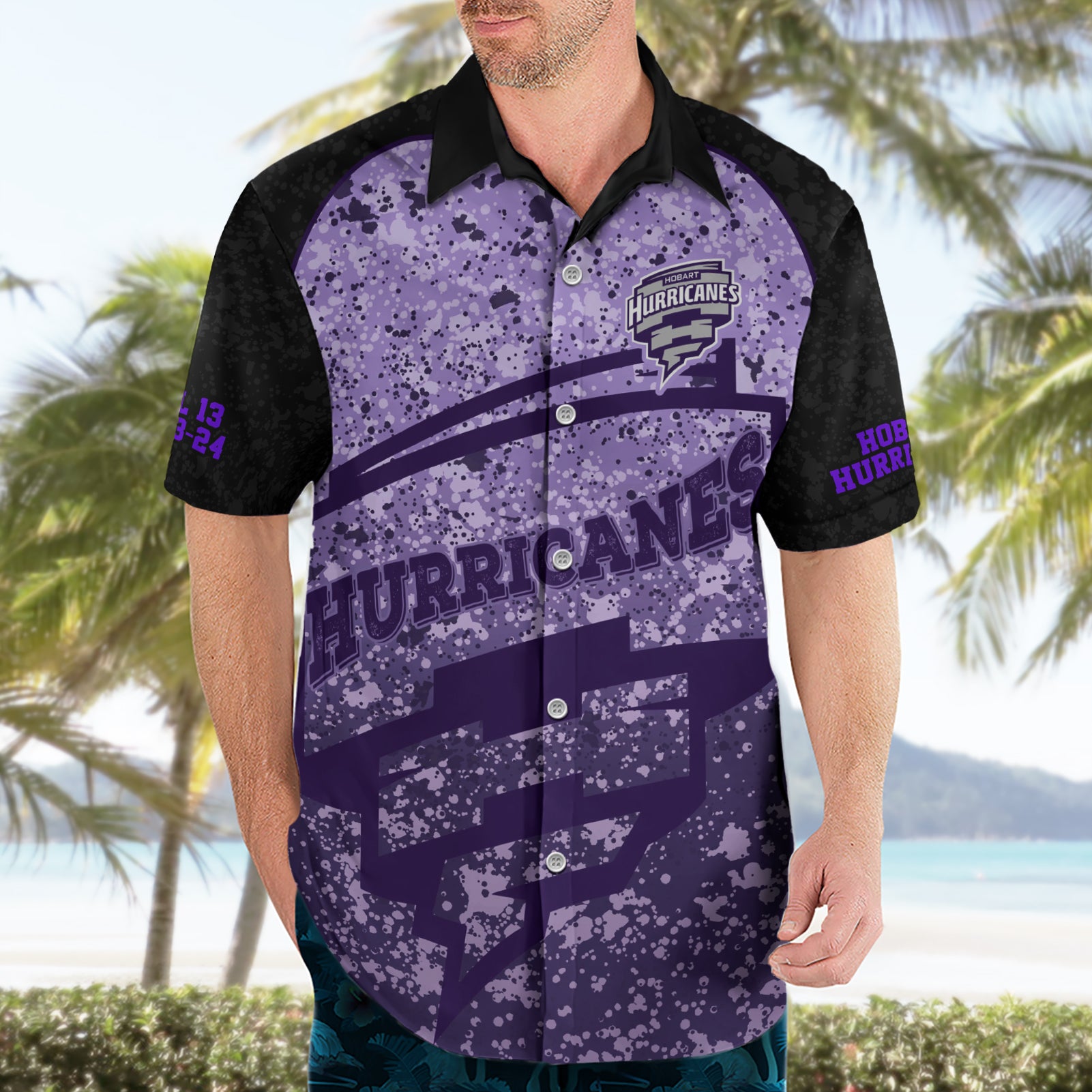 Hobart Hurricanes Custom Hawaiian Shirt BBL Cricket Team 2024 - Vibe Hoodie Shop