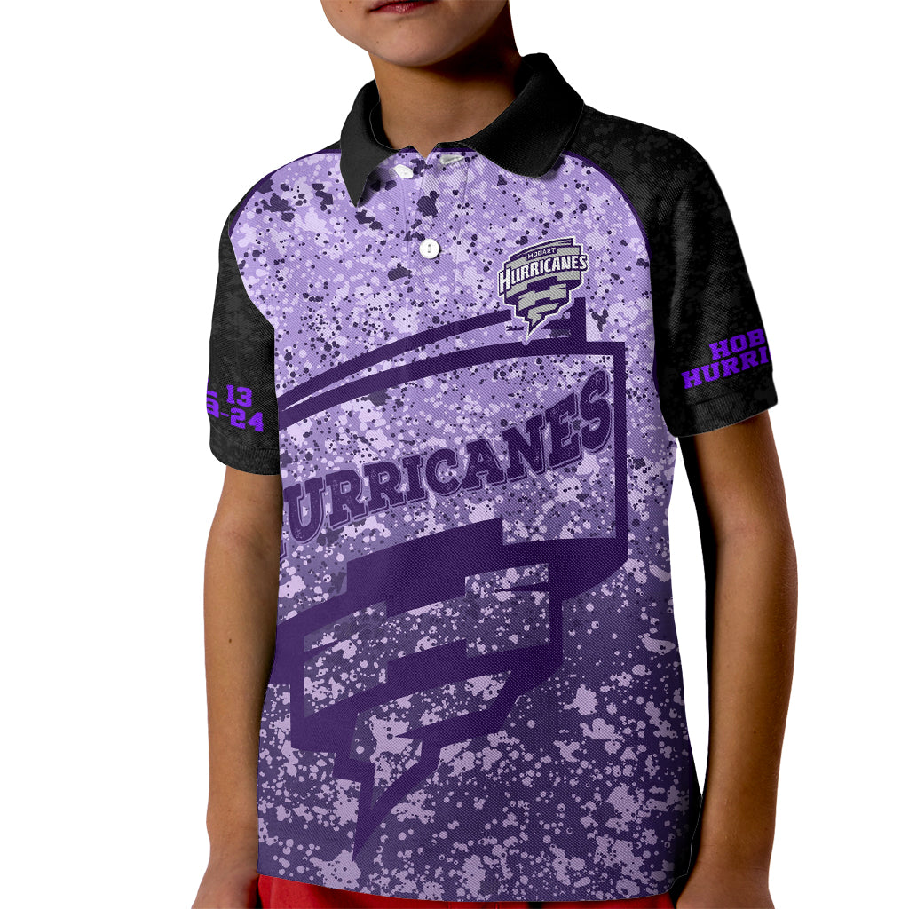 Hobart Hurricanes Custom Kid Polo Shirt BBL Cricket Team 2024 - Vibe Hoodie Shop