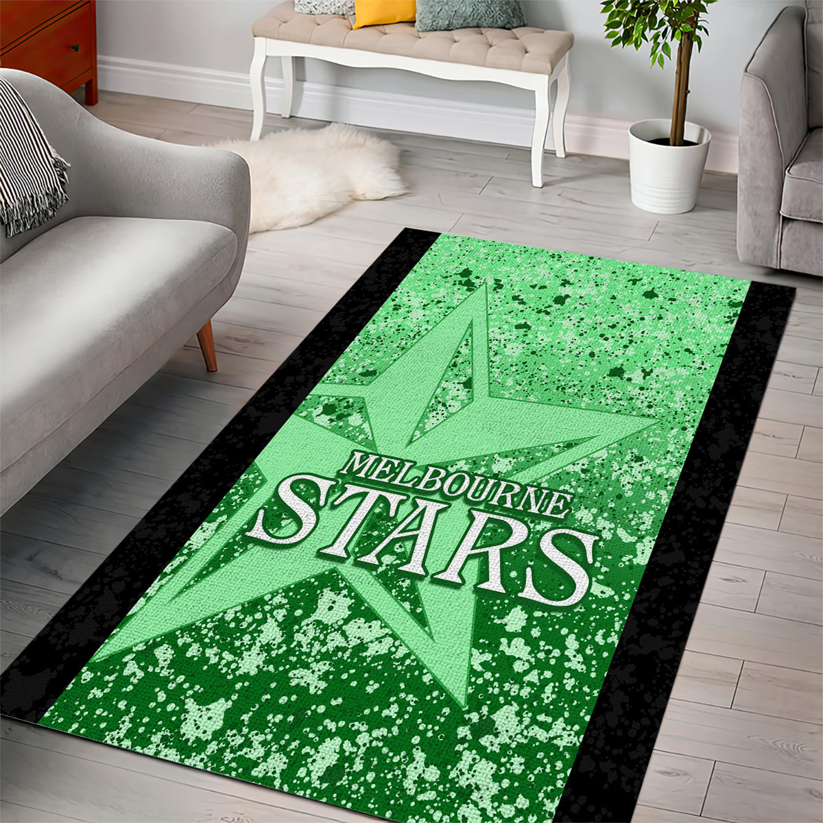 Melbourne Stars Custom Area Rug BBL Cricket Team 2024 - Vibe Hoodie Shop