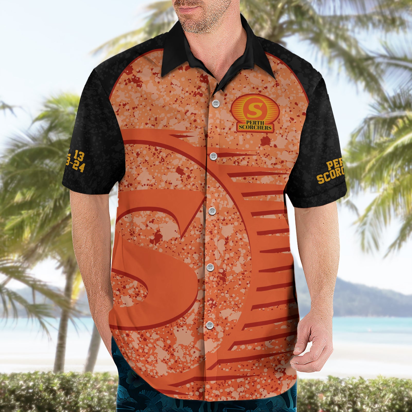 Perth Scorchers Custom Hawaiian Shirt BBL Cricket Team 2024 - Vibe Hoodie Shop