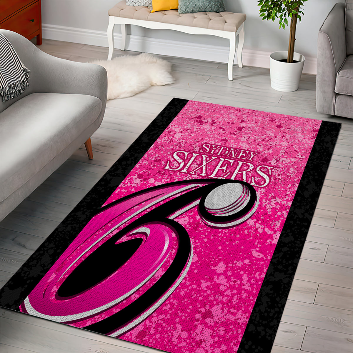 Sydney Sixers Custom Area Rug BBL Cricket Team 2024 - Vibe Hoodie Shop