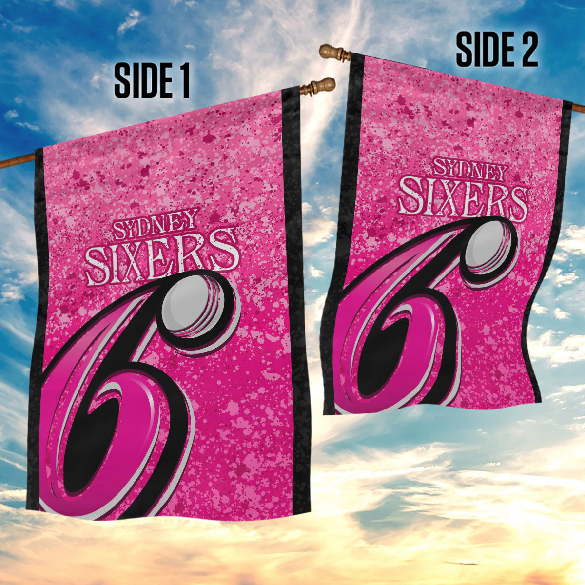 Sydney Sixers Custom Garden Flag BBL Cricket Team 2024 - Vibe Hoodie Shop