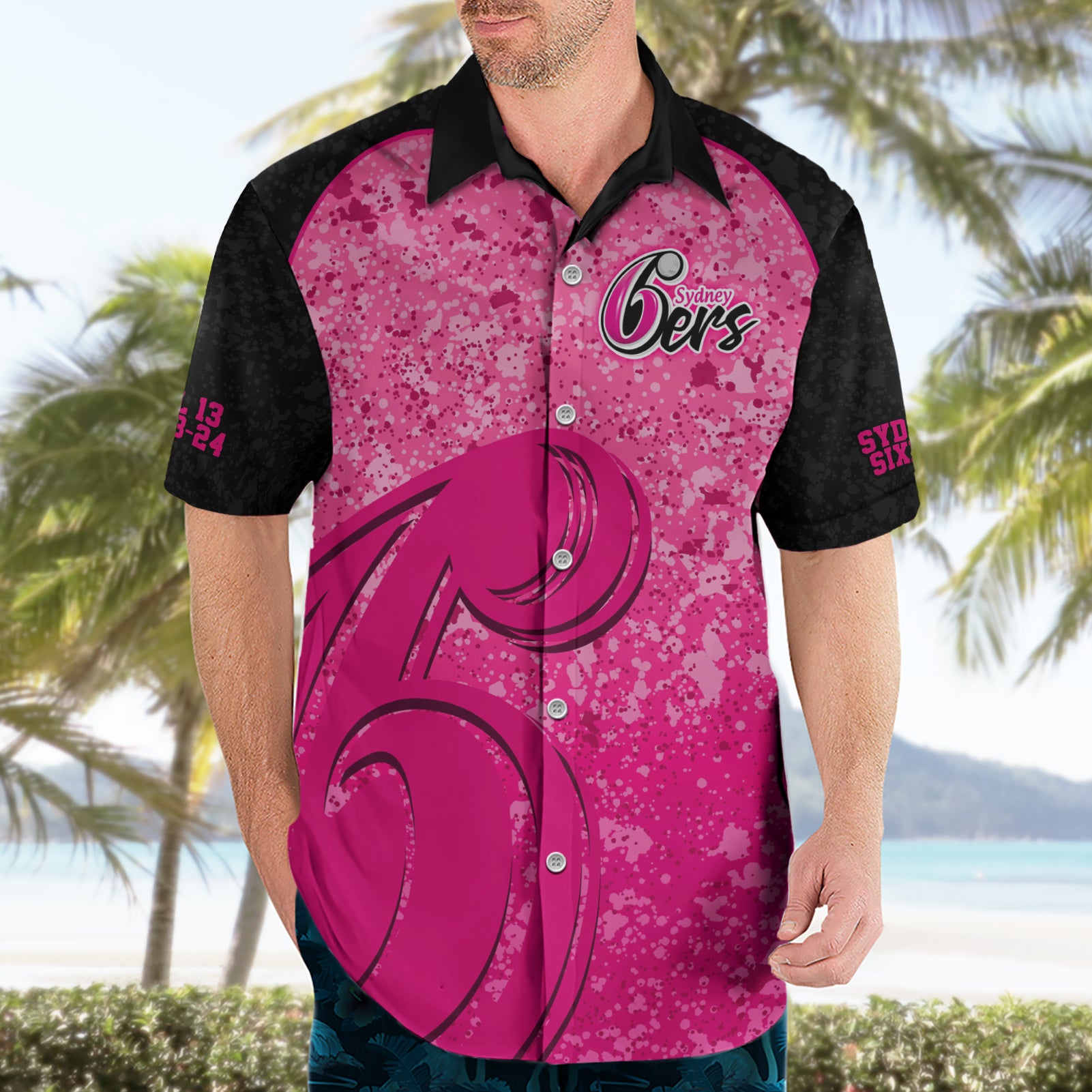 Sydney Sixers Custom Hawaiian Shirt BBL Cricket Team 2024 - Vibe Hoodie Shop