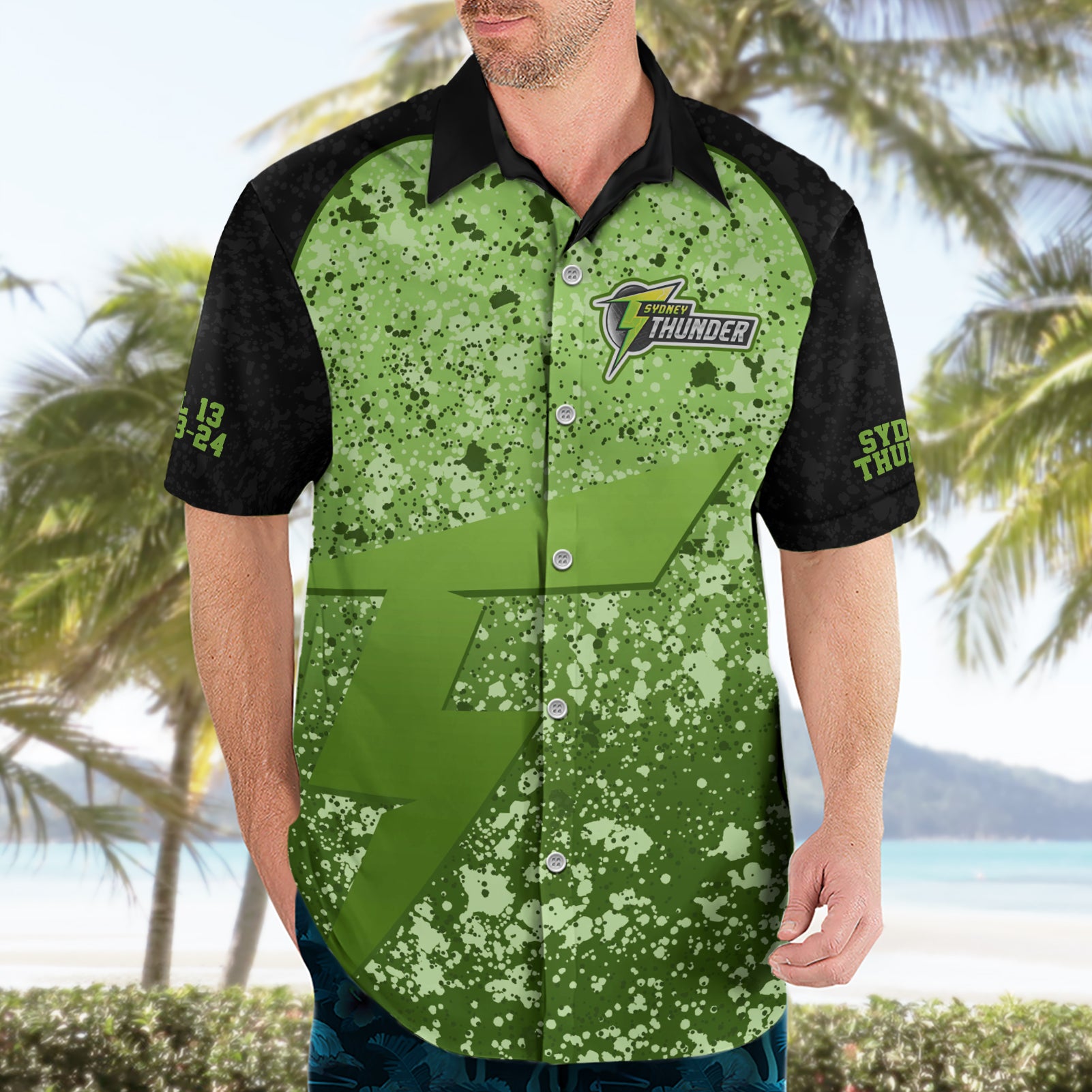 Sydney Thunder Custom Hawaiian Shirt BBL Cricket Team 2024 - Vibe Hoodie Shop