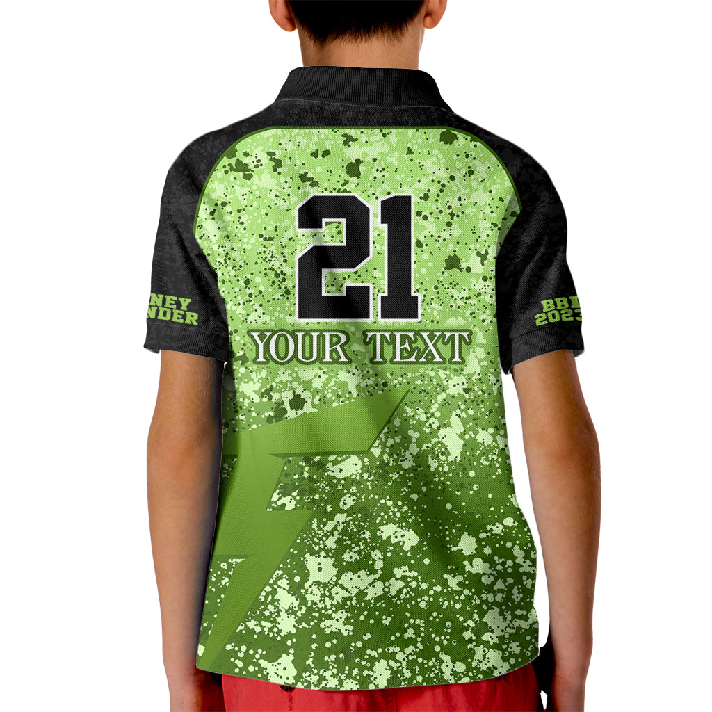 Sydney Thunder Custom Kid Polo Shirt BBL Cricket Team 2024 - Vibe Hoodie Shop