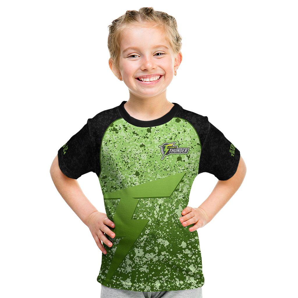 Sydney Thunder Custom Kid T Shirt BBL Cricket Team 2024 - Vibe Hoodie Shop