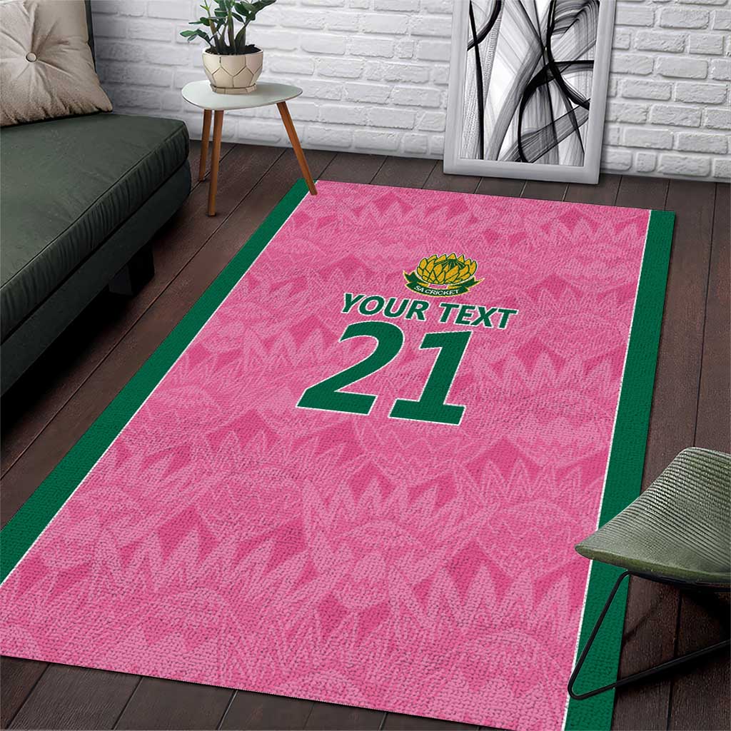 Pink South Africa Cricket Custom Area Rug Proteas Be Way Pink - Vibe Hoodie Shop