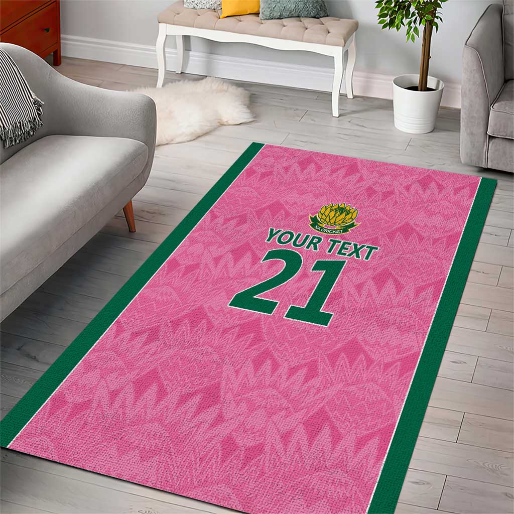 Pink South Africa Cricket Custom Area Rug Proteas Be Way Pink - Vibe Hoodie Shop