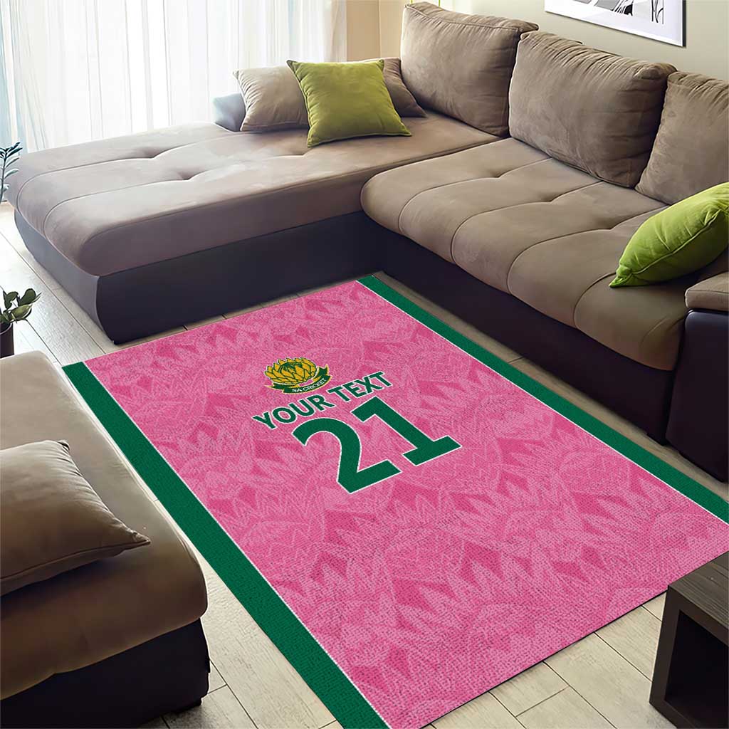 Pink South Africa Cricket Custom Area Rug Proteas Be Way Pink - Vibe Hoodie Shop