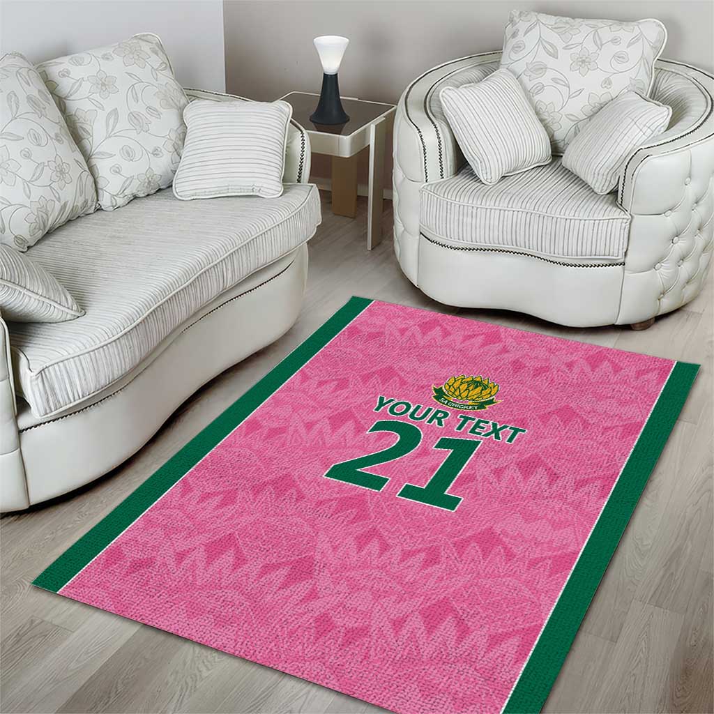 Pink South Africa Cricket Custom Area Rug Proteas Be Way Pink - Vibe Hoodie Shop