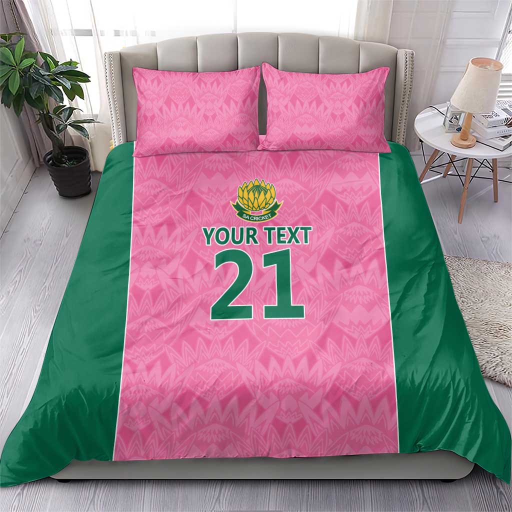 Pink South Africa Cricket Custom Bedding Set Proteas Be Way Pink - Vibe Hoodie Shop