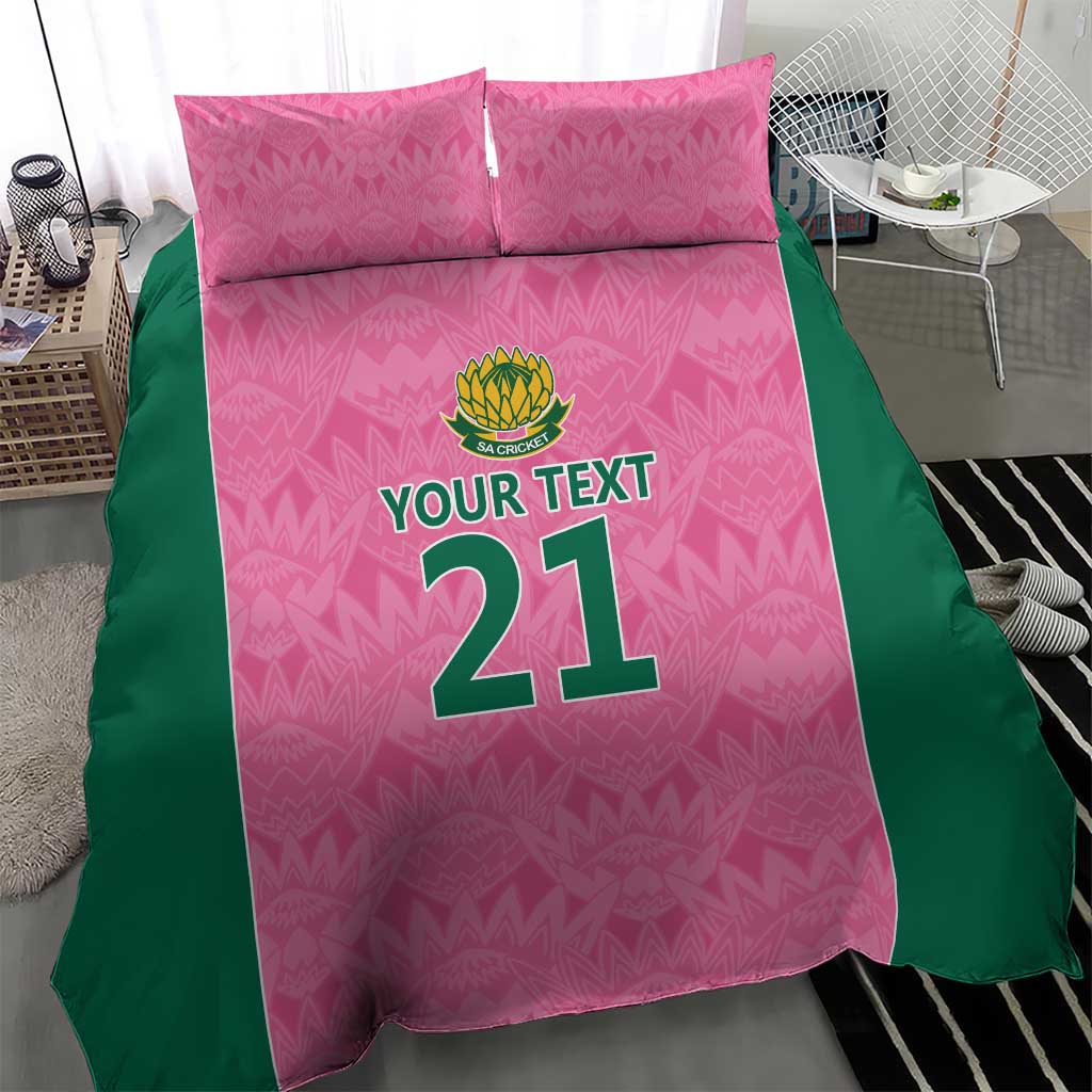 Pink South Africa Cricket Custom Bedding Set Proteas Be Way Pink - Vibe Hoodie Shop