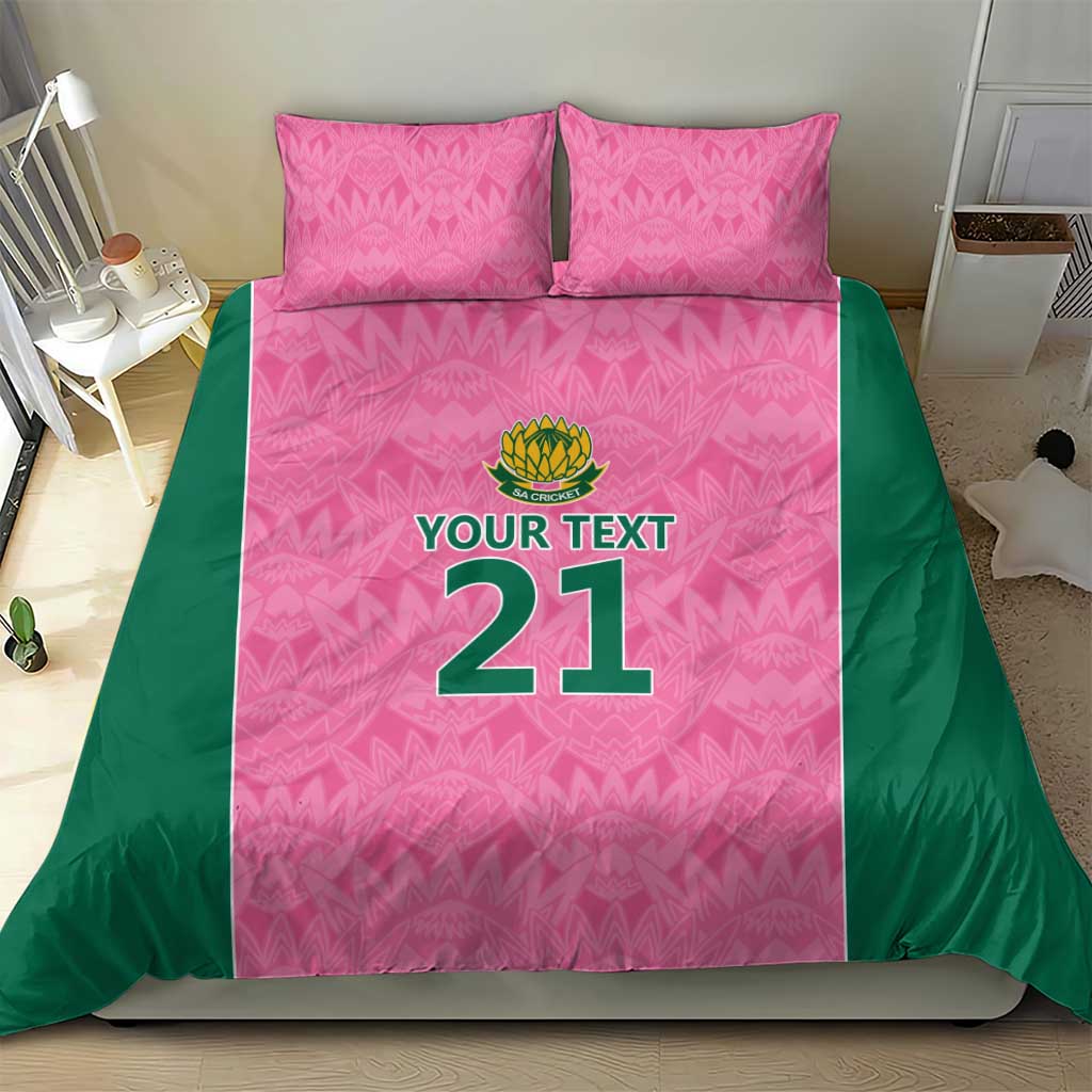 Pink South Africa Cricket Custom Bedding Set Proteas Be Way Pink - Vibe Hoodie Shop