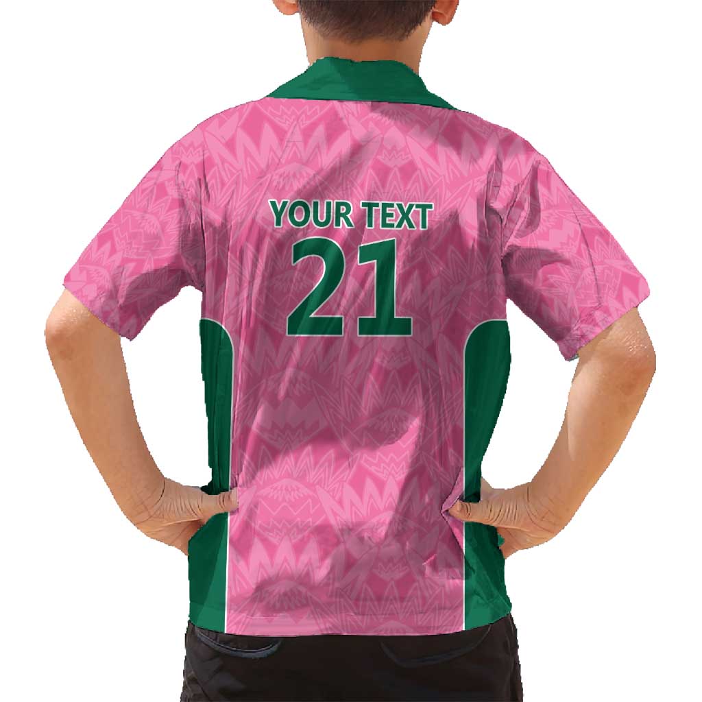 Pink South Africa Cricket Custom Family Matching Long Sleeve Bodycon Dress and Hawaiian Shirt Proteas Be Way Pink