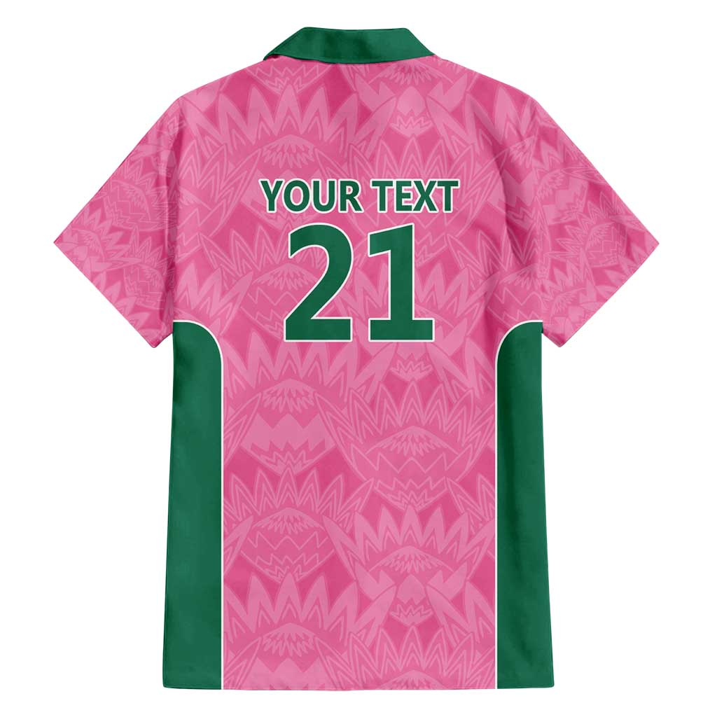 Pink South Africa Cricket Custom Family Matching Long Sleeve Bodycon Dress and Hawaiian Shirt Proteas Be Way Pink