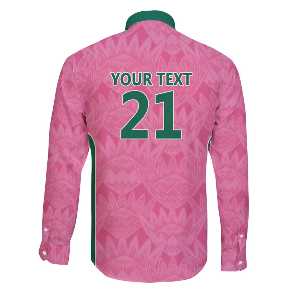 Pink South Africa Cricket Custom Family Matching Long Sleeve Bodycon Dress and Hawaiian Shirt Proteas Be Way Pink