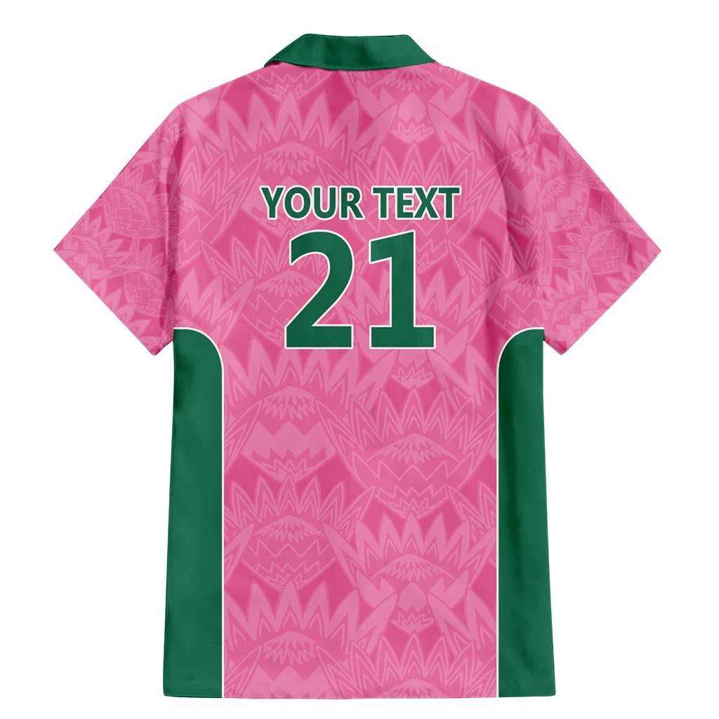 Pink South Africa Cricket Custom Family Matching Mermaid Dress and Hawaiian Shirt Proteas Be Way Pink