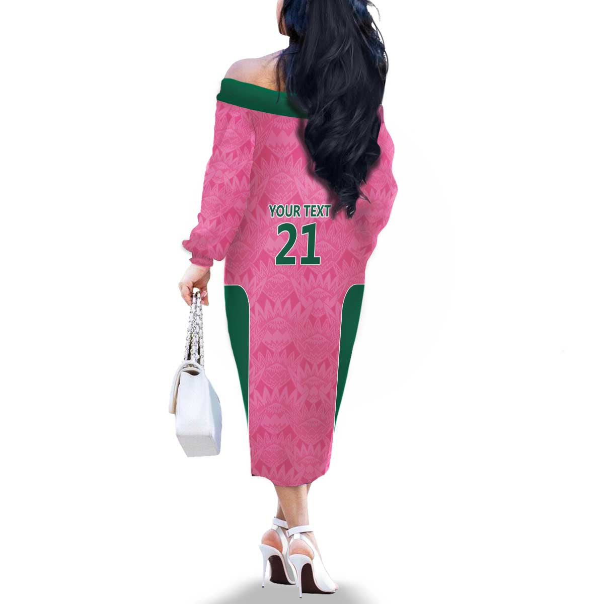 Pink South Africa Cricket Custom Family Matching Off The Shoulder Long Sleeve Dress and Hawaiian Shirt Proteas Be Way Pink