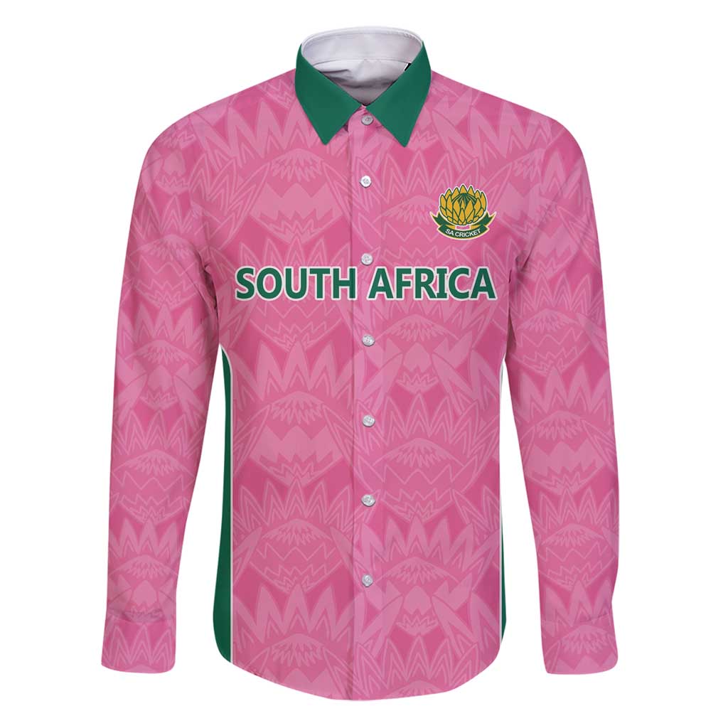 Pink South Africa Cricket Custom Family Matching Puletasi and Hawaiian Shirt Proteas Be Way Pink