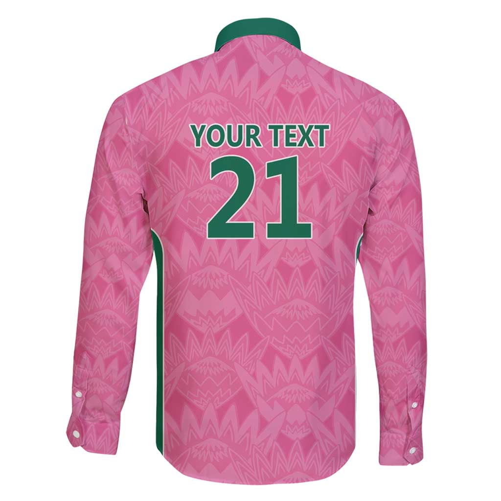 Pink South Africa Cricket Custom Family Matching Short Sleeve Bodycon Dress and Hawaiian Shirt Proteas Be Way Pink